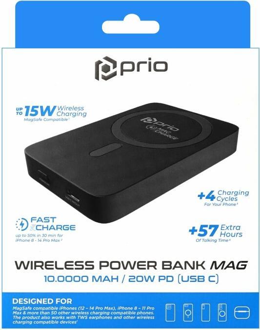 Produktbild prio Wireless Power Bank MAG 10.000mAh (10000 mAh, 15 W, 12 Wh)