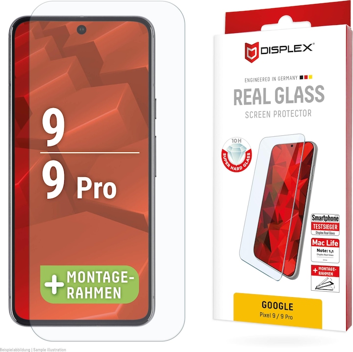 Displex Real Glass, 2D Panzerglas (1 Stück, Google Pixel 9 Pro, Google Pixel 9)