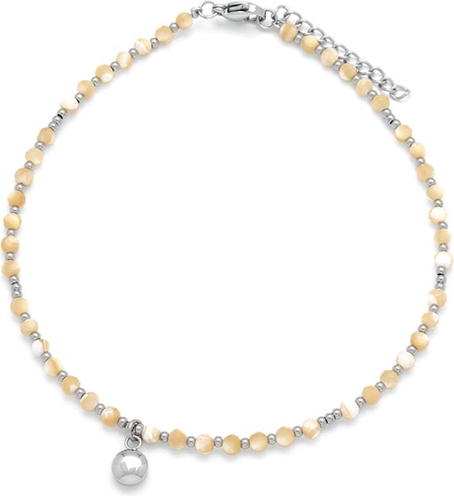 Actual product image Leyda Anklet gemstone with stainless steel (Stone, Stainless steel, 28 cm)