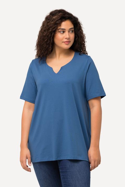 Immagine prodotto Ulla Popken T-shirt dal taglio svasato con scollo a tunica e mezze maniche (42, 44)