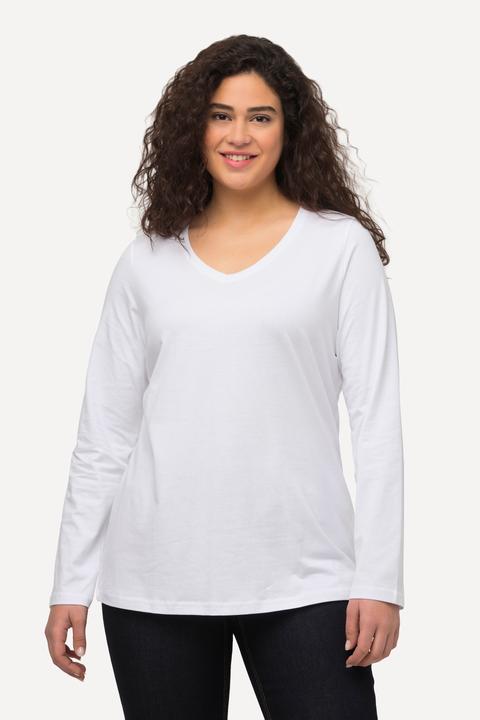 Produktbild Ulla Popken Shirt, Slim, V-Ausschnitt, Langarm (58)