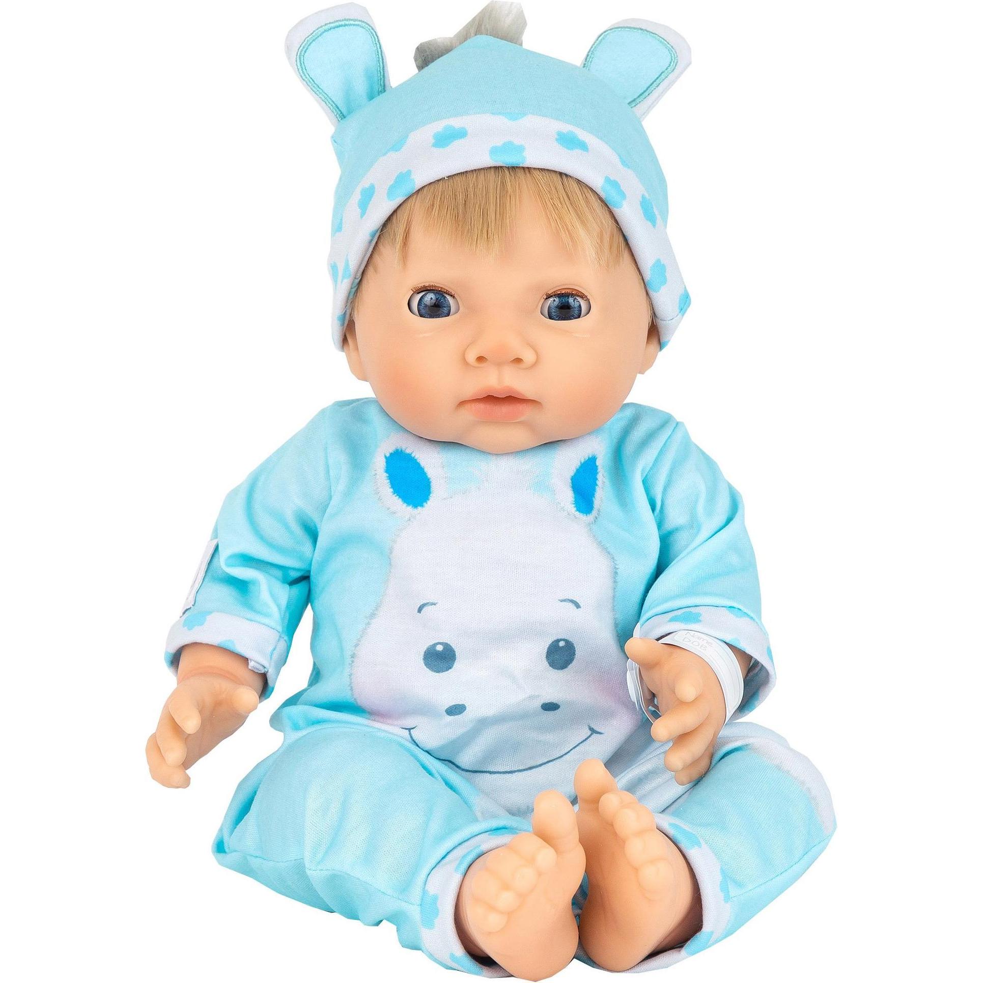 Tiny Treasures Tiny Treasure Blond haired Doll Hippo outfit