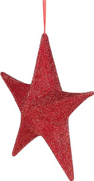 Produktbild Britesta 2er-Set faltbare Weihnachtssterne zum Aufhängen, rot glitzernd, Ø 40cm