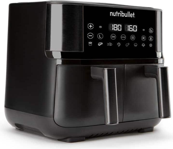 Immagine prodotto NutriBullet Friggitrice ad aria a doppio cassetto Nera Friggitrice ad aria calda, NBA081B