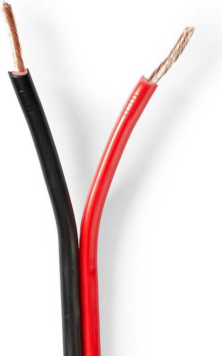 Actual product image Nedis Loudspeaker cable| 2x 1.50 mm²| copper| 100.0 m| round| PVC| Red Black| - Verlä (100 m, 1.50 mm²)