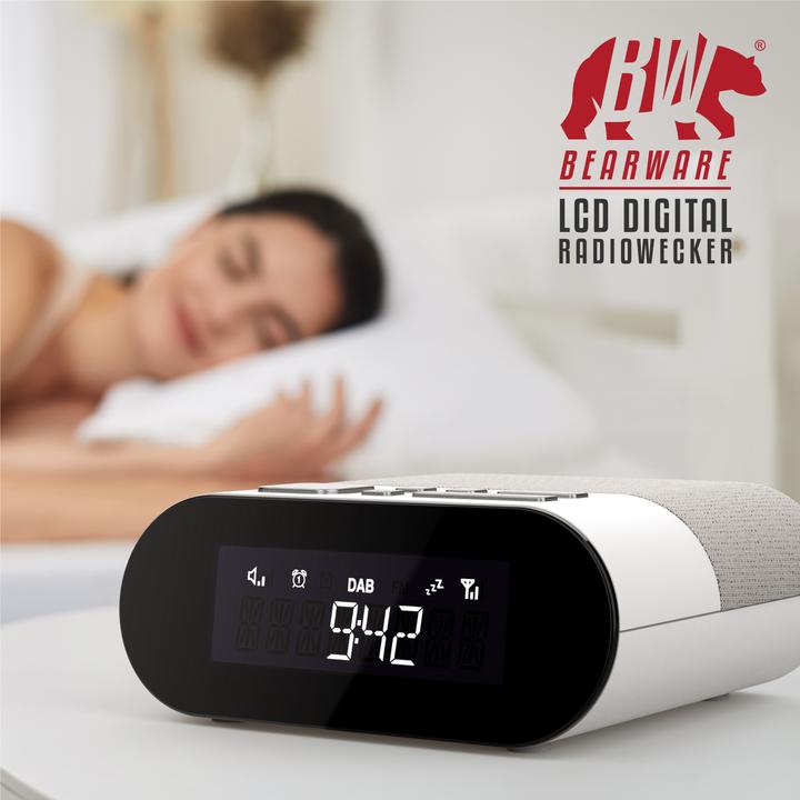 Actual product image Bearware Radiowecker digital, DAB+ Radio, Wecker, Alarm & Snooze, 4 Helligkeitsstufen, USB Ladeport