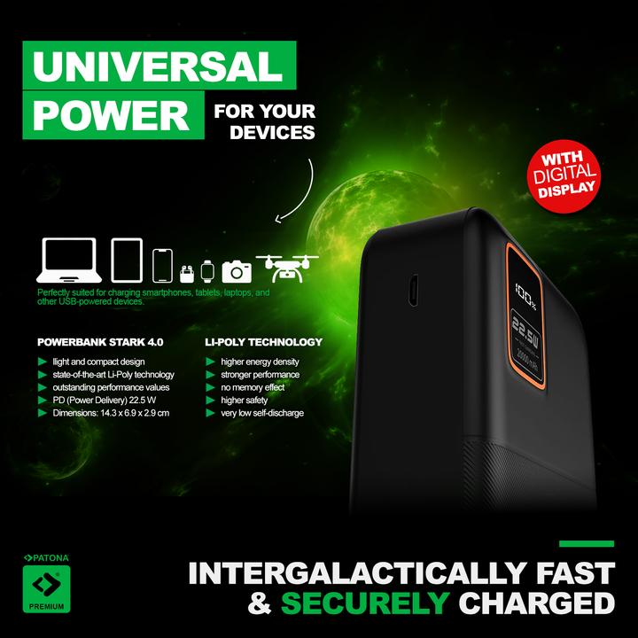 Actual product image Patona Powerbank Stark 4.0 20000 (20000 mAh, 22.50 W, 74 Wh)