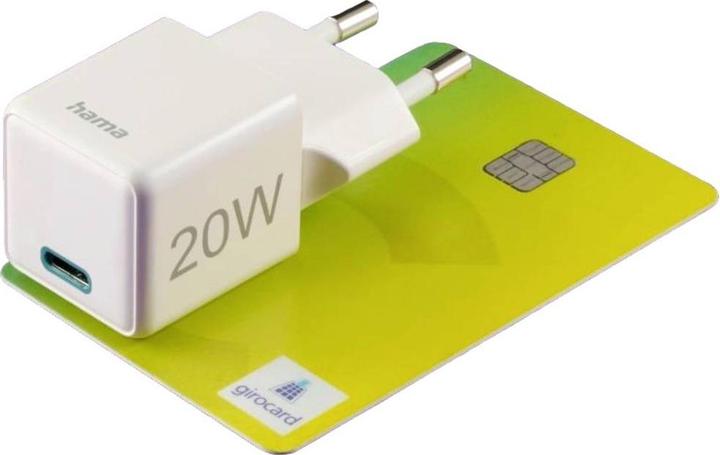 Image du produit Hama Chargeur rapide, USB-C, PD/Qualcomm®, Super-Mini-Charger, 20 W, blanc (20 W, 1 portion)