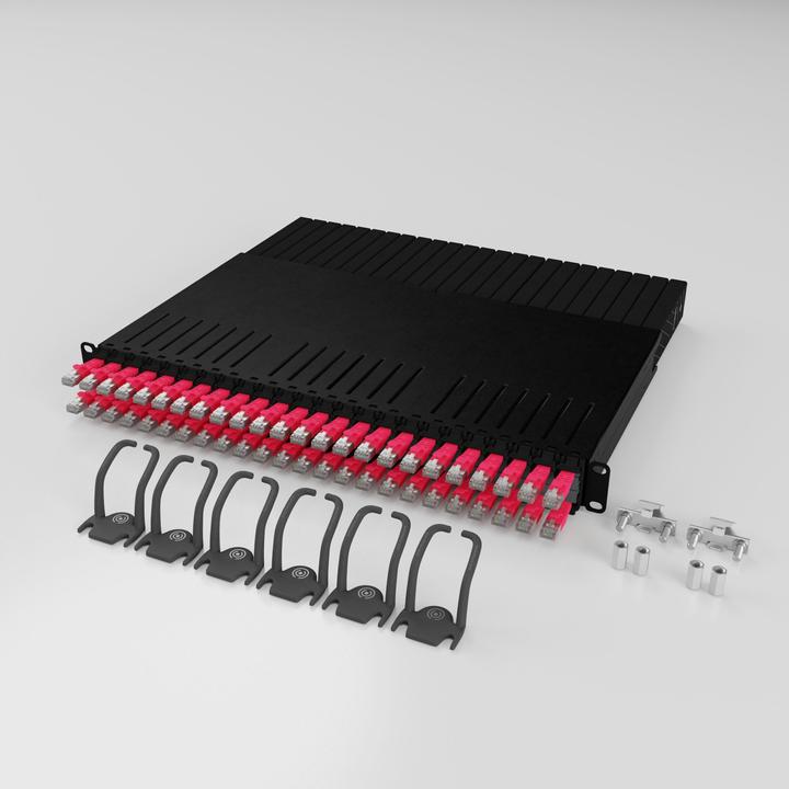 Produktbild PATCHBOX one / 8RU / Cat 6A, UTP, 0.8 m, Rot (U/UTP, CAT6a, 0.80 m)