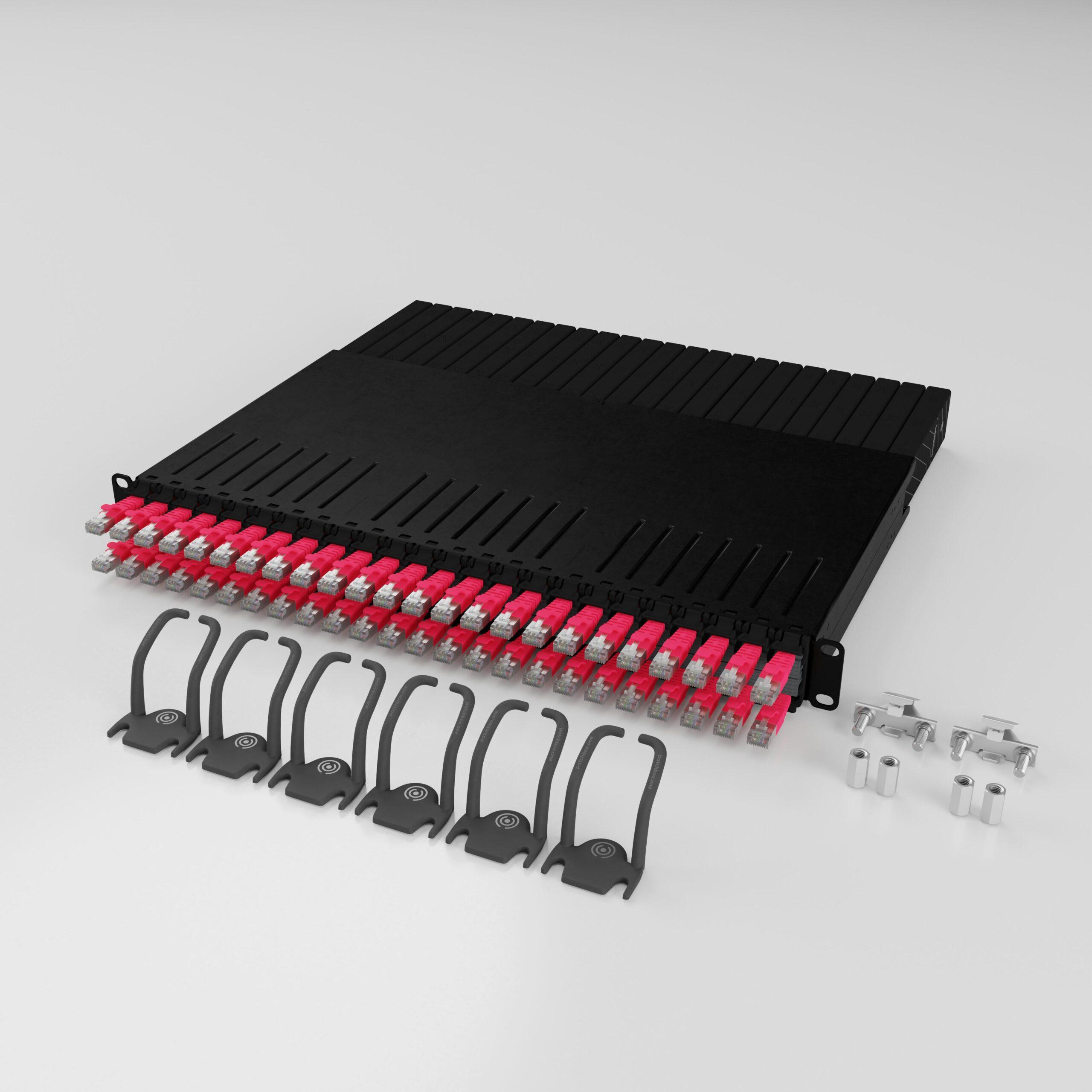 Thumbnail - PATCHBOX one / 8RU / Cat 6A, UTP, 0.8 m, Rot (U/UTP, CAT6a, 0.80 m), Netzwerkkabel