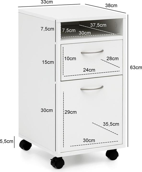 Image du produit Wohnling Roll-Container (33 x 38 x 63 cm)