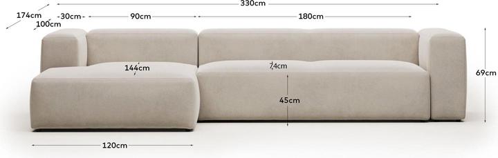 Produktbild Kave Home Blok (5-Sitzer, Ecksofa, Big Sofa)