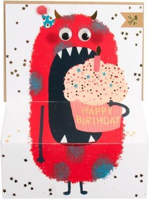 Produktbild Good Old Friends Geburtstagskarte "Happy Birthday" Monster Rot von