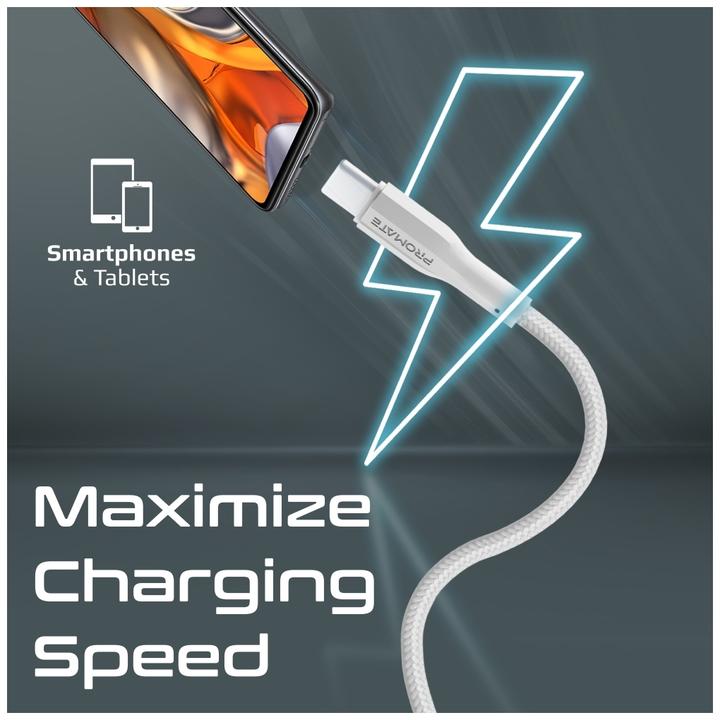 Produktbild ProMate xCord-AC200 White USB-A-USB-C Kabel (2 m, USB 2.0)