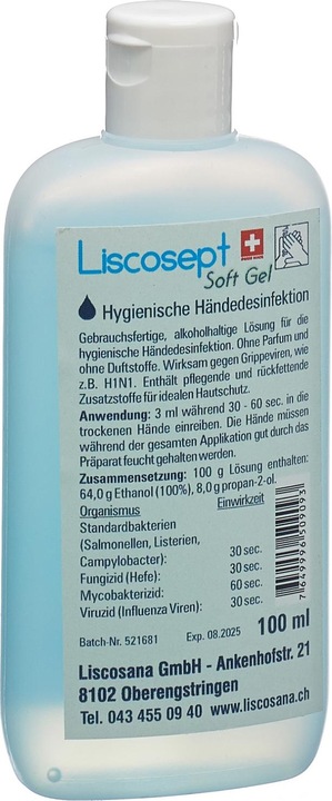 Produktbild Liscosept Soft Gel Händedesinfektion mit Klappverschluss (100 ml)