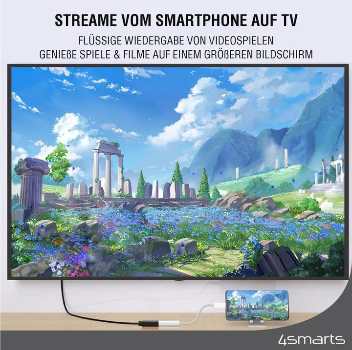 Produktbild 4smarts USB-C auf HDMI Kabel female 15cm weiss (USB Typ-C, 1.10 cm)