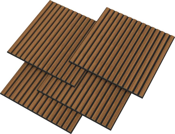 Produktbild neu.holz Akustik-Wandpaneel 16er Set Vang 60x60 cm Teakoptik ()