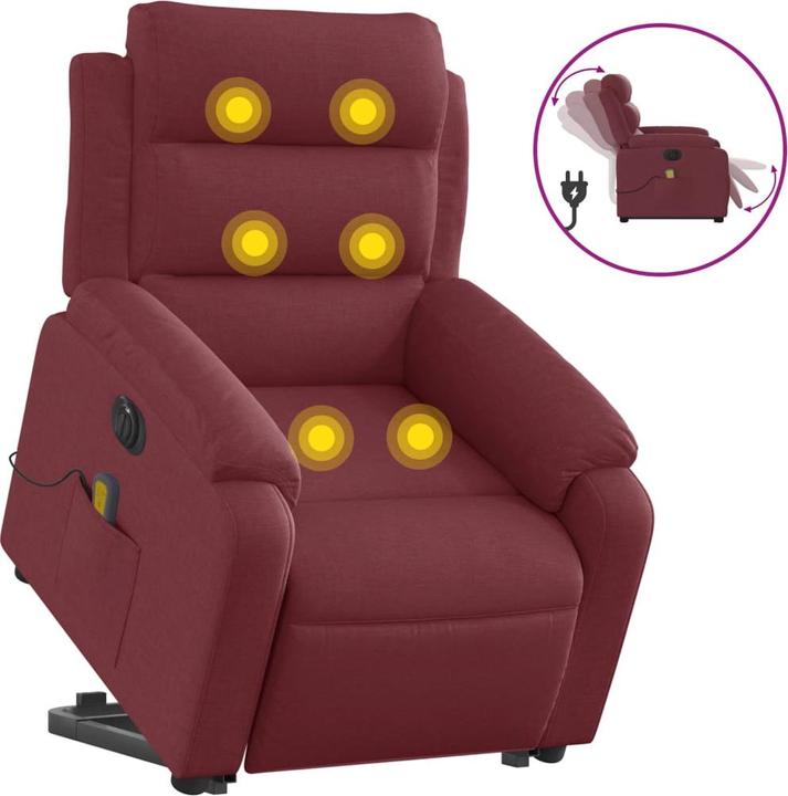 Actual product image vidaXL Electric massage chair with stand-up aid fabric