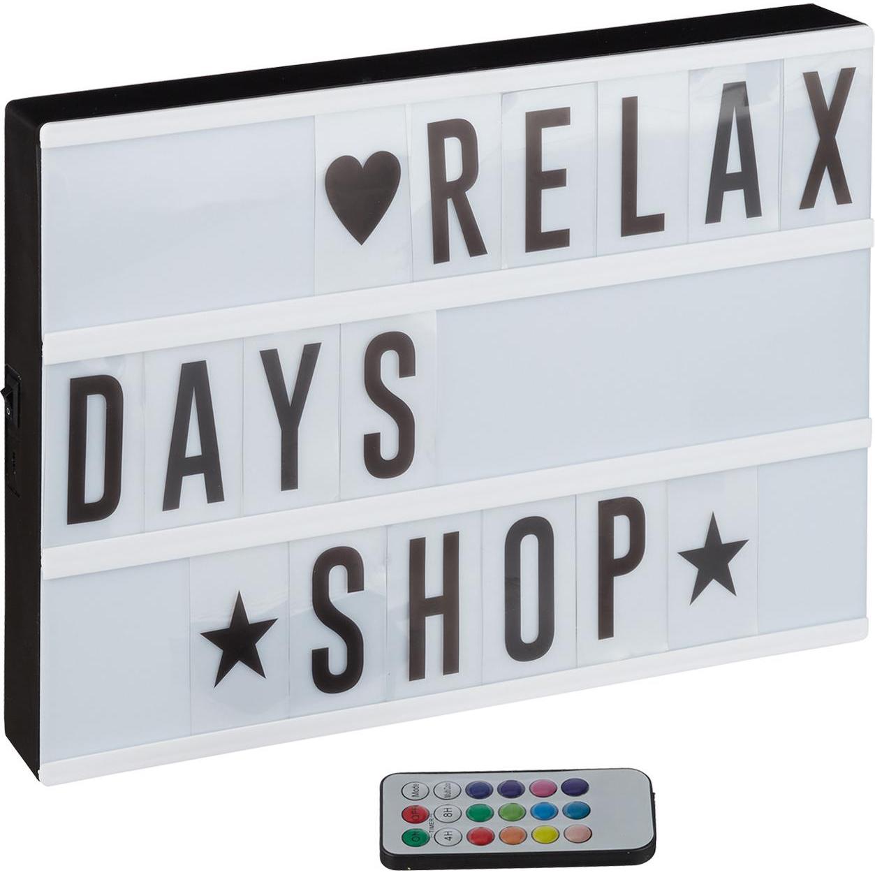 Relaxdays, Tischlampe, Lightbox