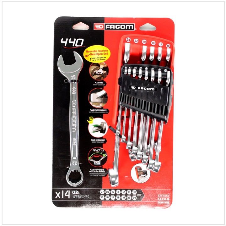 Produktbild Facom Ringmaulschlüsselsatz (7 mm, 8 mm, 10 mm, 11 mm, 12 mm, 13 mm, 14 mm, 15 mm, 16 mm, 17 mm, 18 mm, 19 mm, 22 mm, 24 mm)