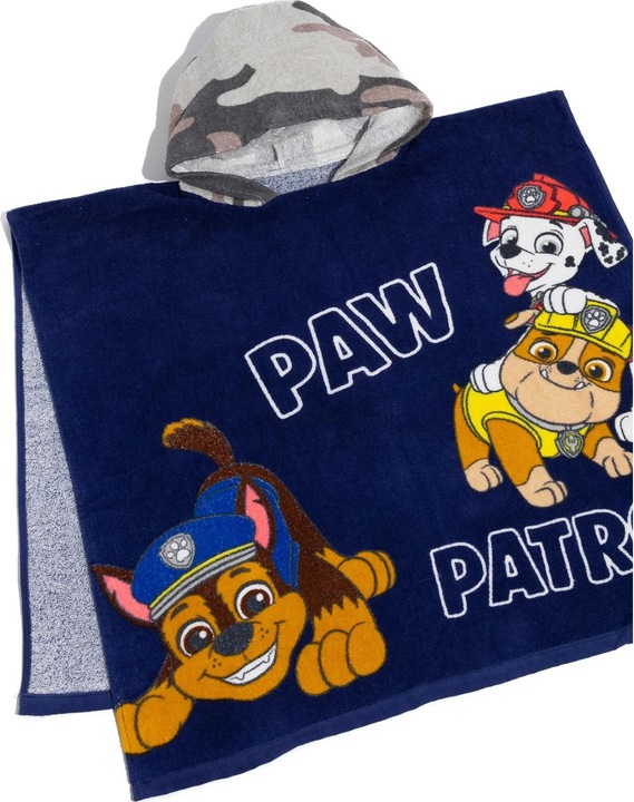 Immagine prodotto Paw Patrol Asciugamano con cappuccio mimetico per bambini/ragazzi