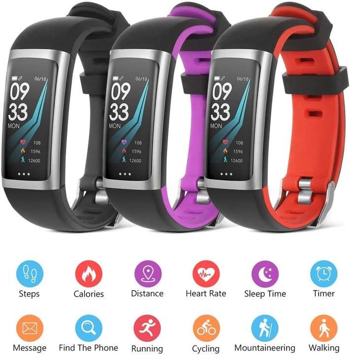 Actual product image Monkeylectric Smartwatch mit Fitness-Tracker, Herzfrequenz, Blutdruck, Schlafüberwachung, IP68 wasserdicht