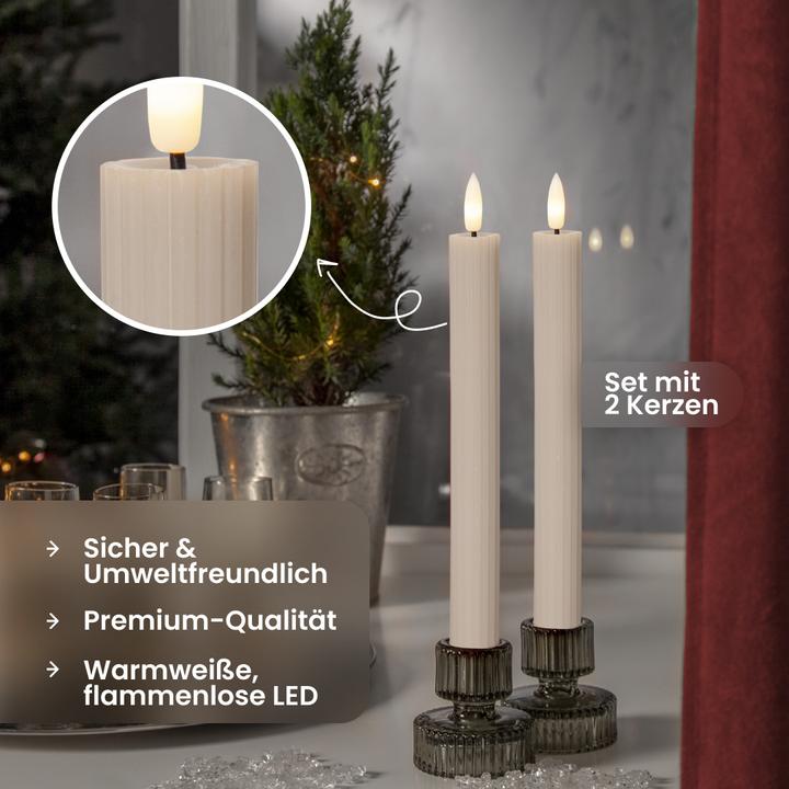 Produktbild Star Trading LED Dinner Kerze 2P Flamme Stripe (2 x)