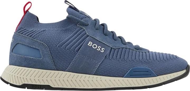Actual product image BOSS Mens Titanium Suede Panel Running Trainers (39.5)