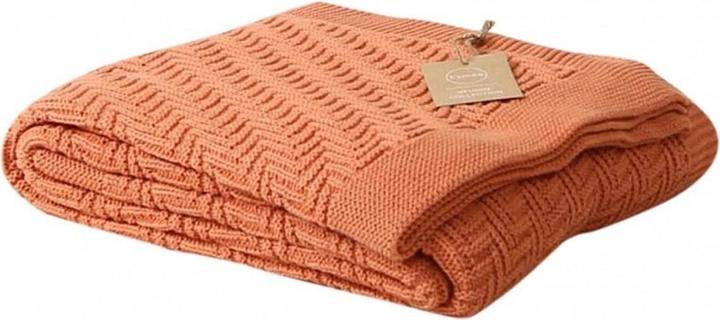 Esmée Decke aus Baumwolle 170 x 130 cm, Orange (170 x 170 cm)