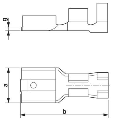 Produktbild Phoenix Contact Flachsteckhülse Steckbreite: 6.3 mm Steckdicke: 0.8 mm 180 ° Unisoliert Metall 3240159 100 St.