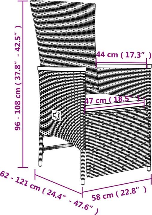 Image du produit vidaXL Garten Essgruppe (190 x 90 x 75 cm)