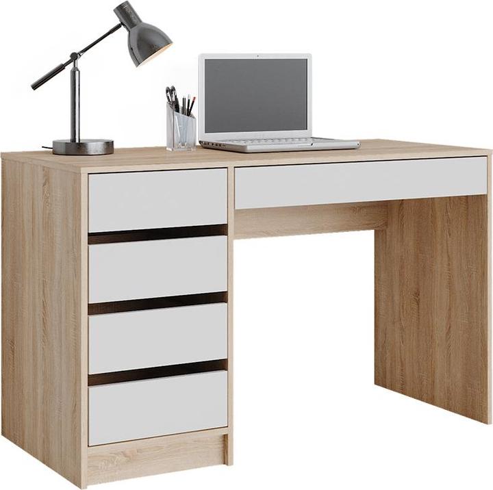 Produktbild Vicco Schreibtisch Sherry, Sonoma/Weiss, 55 x 120 cm mit Schubladen (120 x 55 x 75 cm)