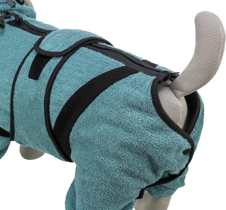Actual product image Trixie Badjas / Huisoverall Badstof Petrol - 70 Cm (XL, Dog bathrobe, Dog overalls)