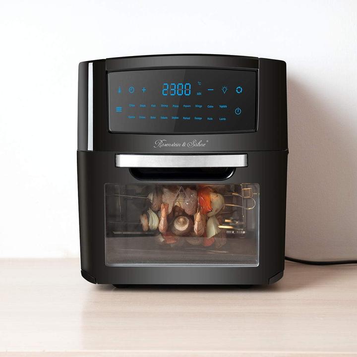 Immagine prodotto Rosenstein & Söhne Friggitrice digitale XXL ad aria calda e mini forno a convezione, 18 programmi, 12 l