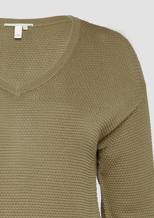 Produktbild S.Oliver Strickpullover Pullover mit Strukturmuster und V-Ausschnitt (54)