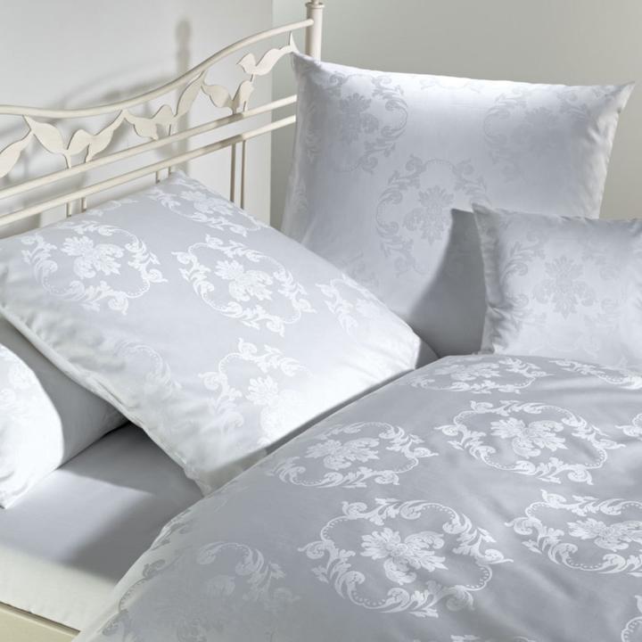 Curt Bauer Maco Brocade Damask Bed Linen Josephine bianco (Set di biancheria da letto, 140 x 200 cm)