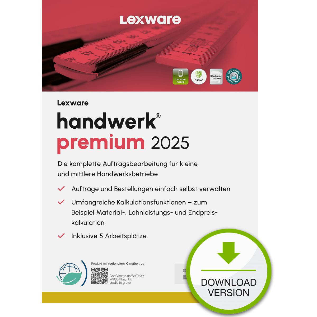 Lexware handwerk premium 2025 Download Jahresversion (365-Tage) für