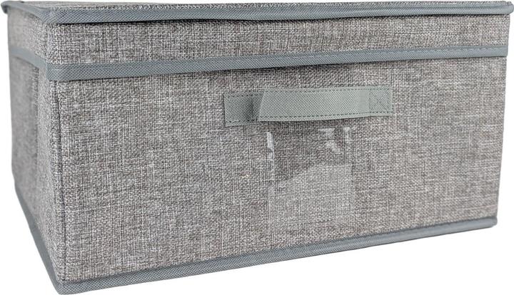 Storage Solutions Faltbare Stoff Aufbewahrungsbox mit Deckel, Grau, 39x28x19cm (39 x 28 x 19 cm)