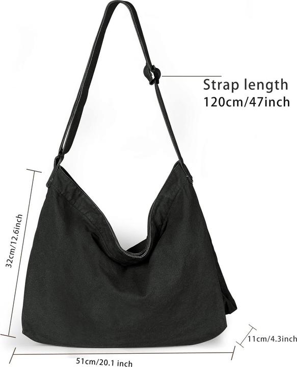 Produktbild Only-Bags.Store Canvas Umhängetasche, Canvas Crossbody Bag Grosse Umhängetasche mit verstellbarem Riemen