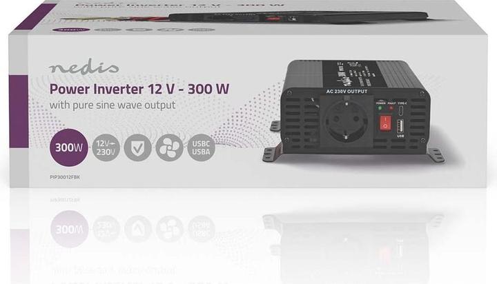 Productafbeelding Nedis Stroomomvormer zuivere sinusgolven - Ingangsspanning: 12 V DC - Aansluiting uitgang apparaat: Type