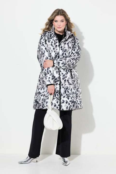 Actual product image Miamoda Quilted Straight Cut Leopard Pattern Jacket (50)