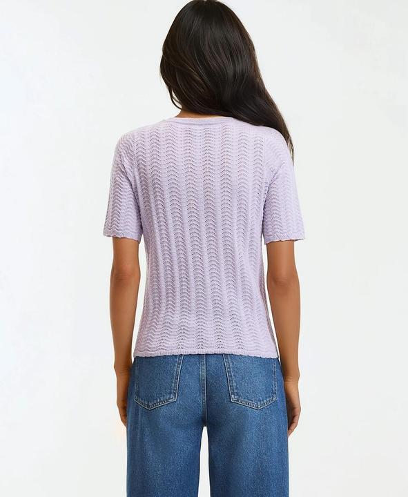 Image du produit La Redoute Collections Pullover mit Rundhalsausschnitt und kurzen Ärmeln aus Pointelle-Mesh (S)