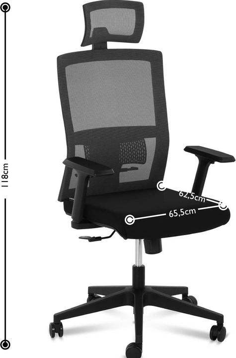 Produktbild Fromm & Starck Bürostuhl ergonomisch Drehstuhl Schreibtischstuhl Netzrücken Kopfstütze 150 kg