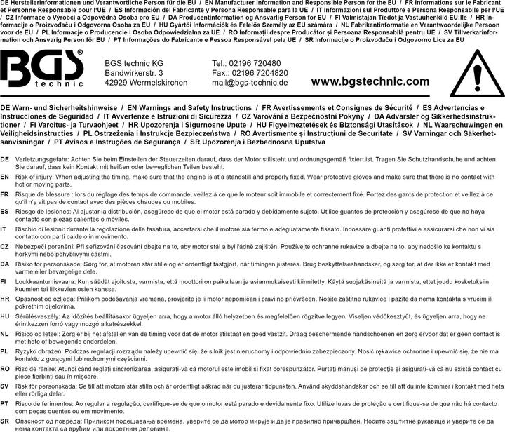 Actual product image BGS Engine Timing Tool Set for Renault 1.5, 1.9 DCI