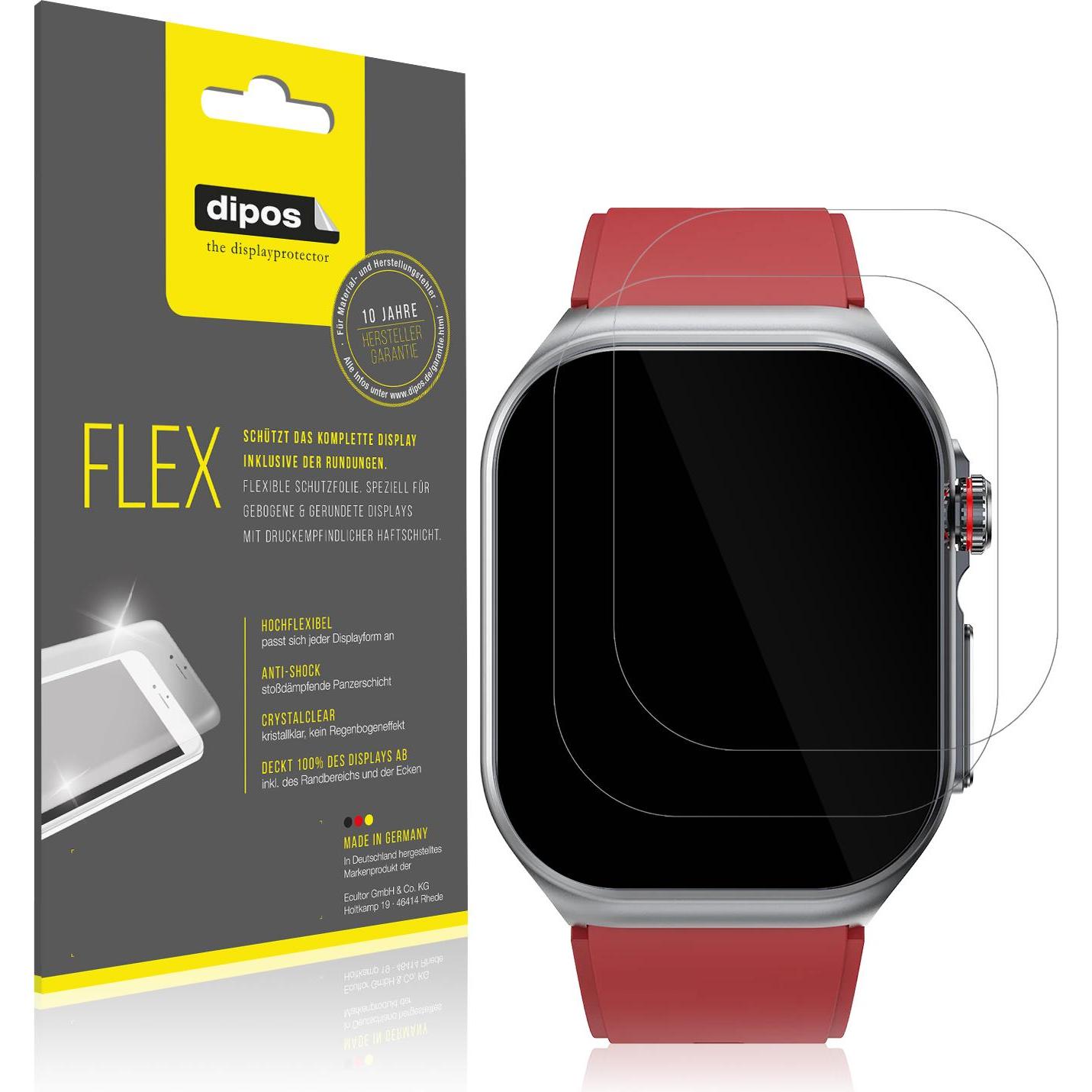 Dipos 3D Full Cover Schutzfolie, Smartwatch Schutzfolie, Transparent