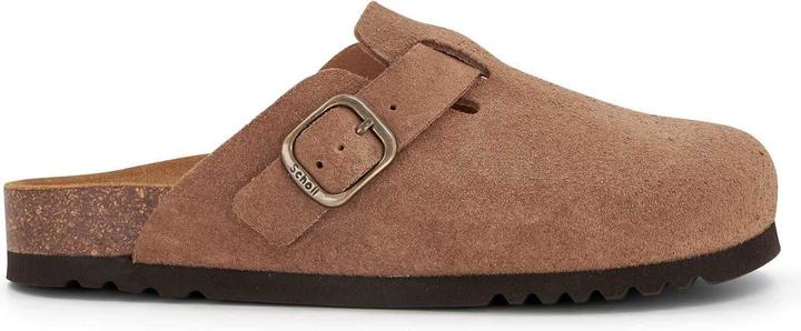 Scholl FAE NEW Suede SA Womens Taupe FALSO Clogs - Taupe - Maat 39 (39)
