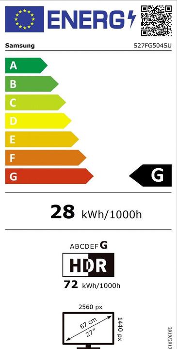 Energy Label Samsung Odyssee überwachen S27FG504SU (27")