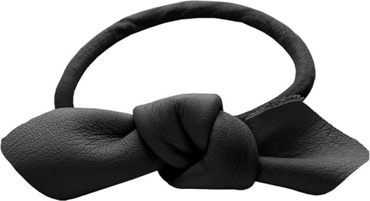 Immagine prodotto Corinne Mondo - Fiocco di pelle piccolo cravatta per capelli nero (Elastico per capelli)