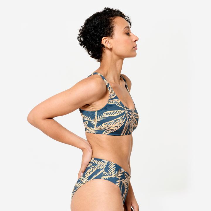 Actual product image Olaian Bikini-Oberteil Damen Bustier Aurely Palmer blau (Frequency band 38 (2600 MHz))