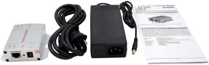 Actual product image Exsys PoE++ Gigabit Injector 95W (802.3af (PoE), 802.3at (PoE+), 802.3bt (PoE++), 90 W)